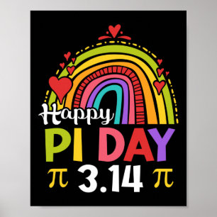 Póster El maestro de la camiseta del Día Pi, Rainbow, es 
