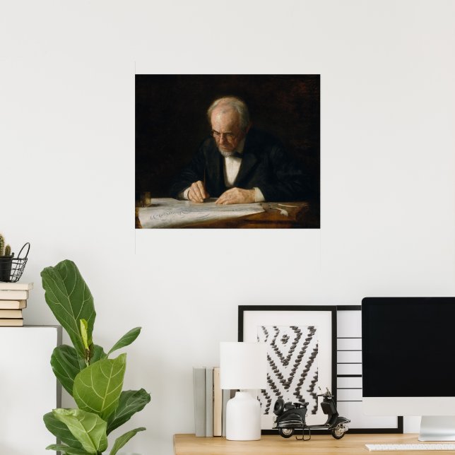 Póster El maestro escritor de Thomas Eakins (Oficina en casa)