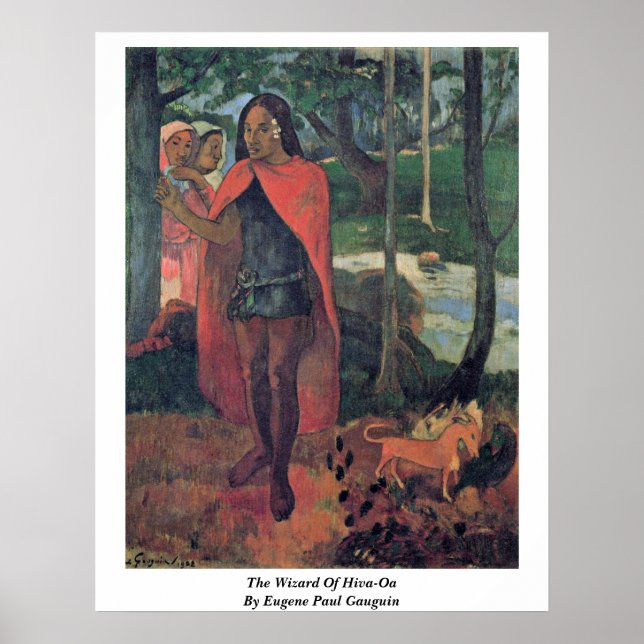 Póster El Mago De Hiva-Oa De Eugene Paul Gauguin (Frente)