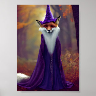 Póster El mago majestuoso Fox usando un traje mago morado