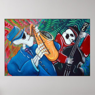 Póster El mal Poster de la banda de huesos de Blues