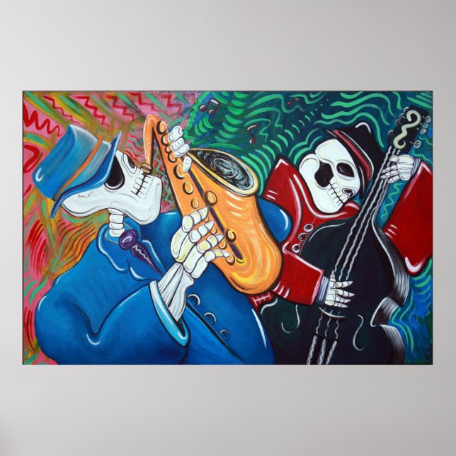 Póster El mal Poster de la banda de huesos de Blues (Frente)