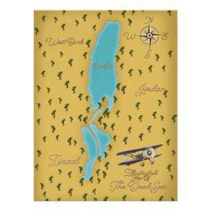 Póster El mapa antiguo del Mar Muerto