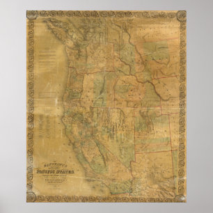 Póster El mapa de Bancroft de los estados pacíficos