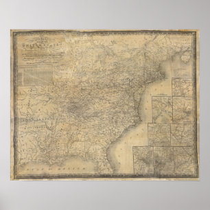 Póster El mapa de Mitchell de los Estados Unidos