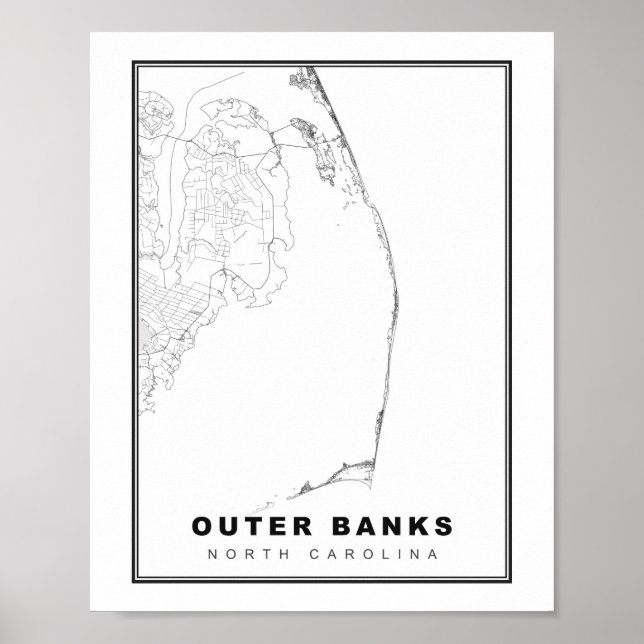 Póster El mapa de Outer Banks (Frente)