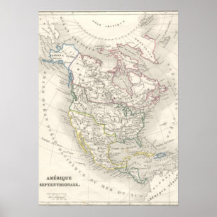 Póster El mapa de Viejo Mundo del vintage traza las