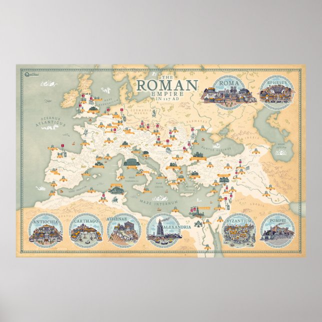 Póster El mapa del Imperio Romano 117 AD - Poster de impr (Frente)