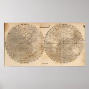 Póster El mapa del mundo por Arrowsmith