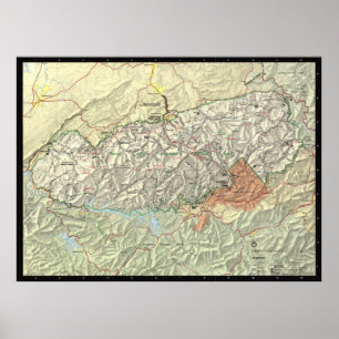 Póster El mapa del parque nacional de Great Smoky
