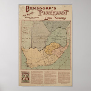 Póster El mapa holandés de Bensdorp de Suráfrica circa