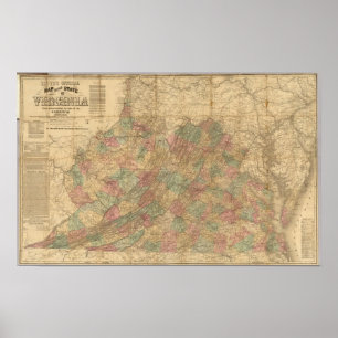 Póster El mapa oficial de Lloyd del estado de Virginia
