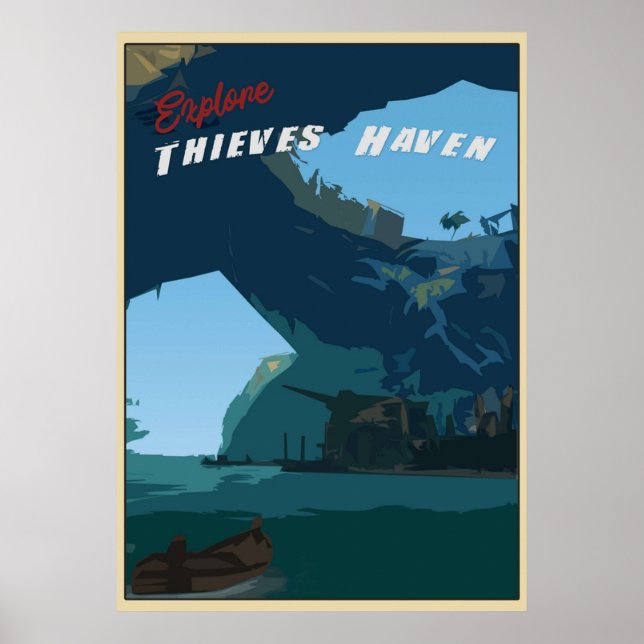 Póster El Mar De Ladrones Explora Los Ladrones Haven (Frente)