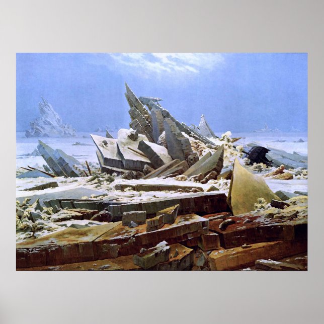 Póster El mar del hielo, Caspar David Friedrich (Frente)
