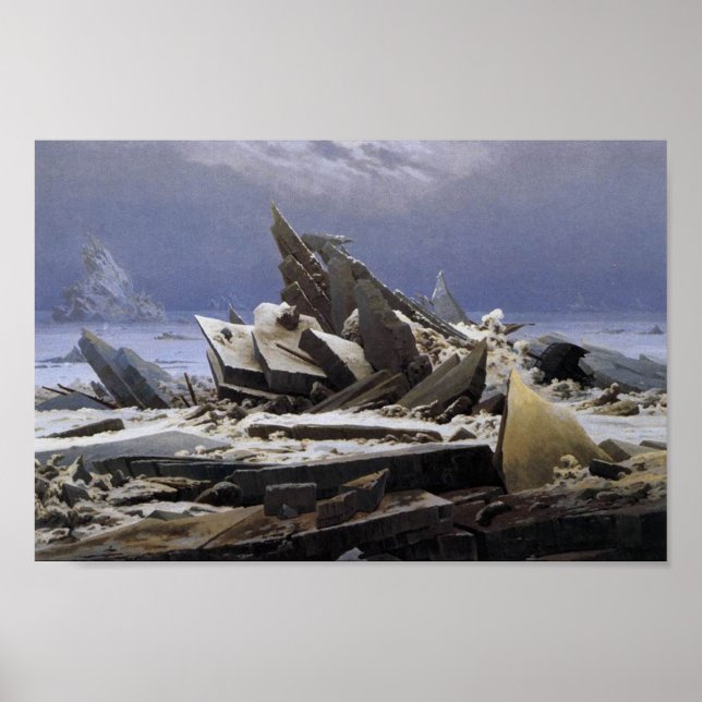 Póster El mar del hielo de Caspar David Friedrich (Frente)