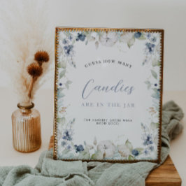 Póster El marco floral de invierno adivina cuántas duchas