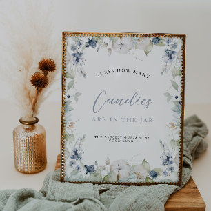 Póster El marco floral de invierno adivina cuántas duchas