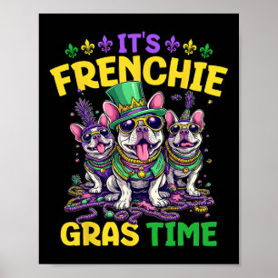 Póster El Mardi Gras es el tiempo del Bulldog francés en
