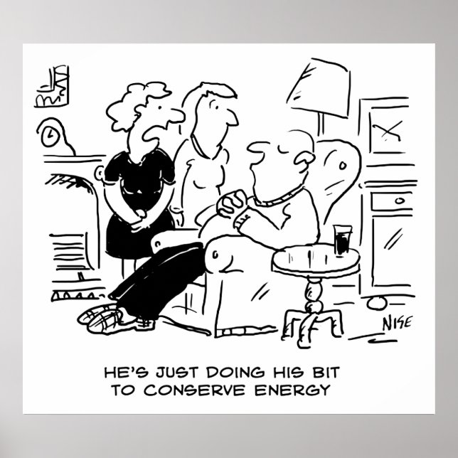Póster El marido duerme para ahorrar energía (Frente)