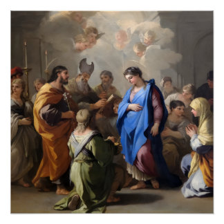 Póster El matrimonio de la Virgen de Luca Giordano