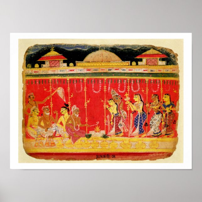 Póster El matrimonio de padres de Krishna, de una dispers (Frente)