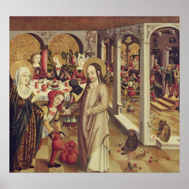 Póster El matrimonio en Cana, c.1500 (Frente)