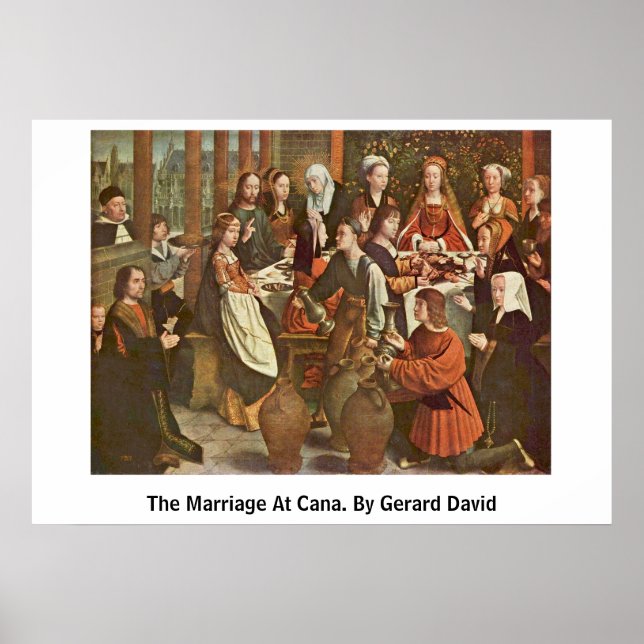 Póster El Matrimonio En Cana. Por Gerard David (Frente)