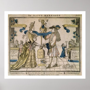 Póster El matrimonio feliz (corte de madera con lápiz)