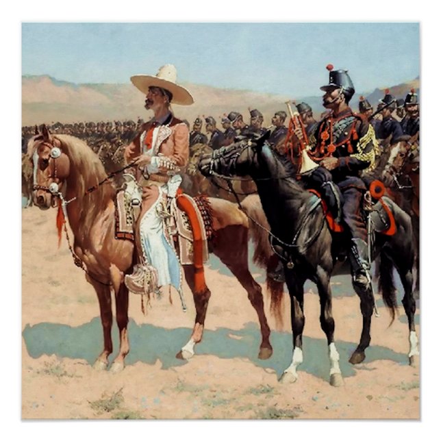 Póster El mayor mexicano de Frederic Remington (1889) (Anverso)