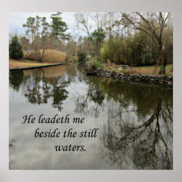 Póster Él me lidera al lado de las aguas quiebrales