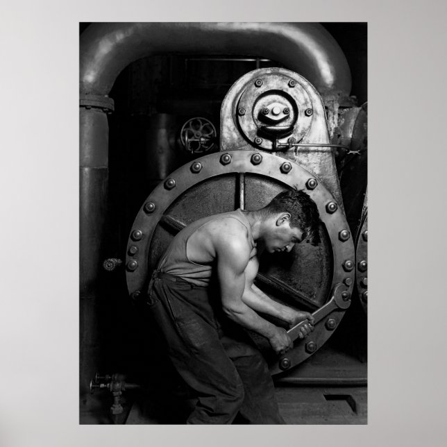 PÓSTER EL MECÁNICO DE LA POTENCIA - 1920 - LEWIS HINE (Frente)
