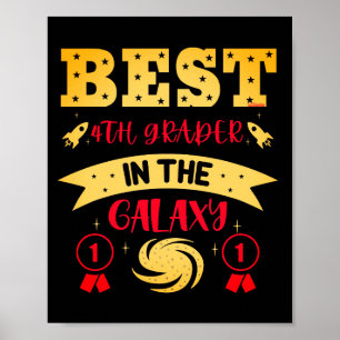 Póster EL MEJOR 4 GRADO DE LA GALAXIA gracioso lindo