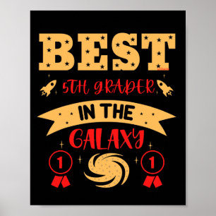 Póster EL MEJOR 5 GRADER EN LA GALAXIA gracioso lindo