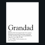 Póster El mejor abuelo del mundo, el abuelo, la definició<br><div class="desc">Personaliza para tu abuelo especial,  abuelo,  papá o papá para crear un regalo único. Una manera perfecta de mostrarle lo increíble que es cada día. Diseñado por Thisisnotme©</div>