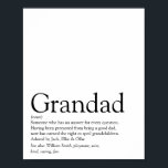 Póster El mejor abuelo del mundo, el abuelo, la definició<br><div class="desc">Personaliza para tu abuelo especial,  abuelo,  papá o papá para crear un regalo único. Una manera perfecta de mostrarle lo increíble que es cada día. Diseñado por Thisisnotme©</div>