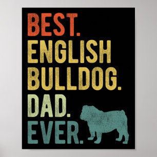Póster El mejor Bulldog inglés Papá Perro Papá Noel y#;