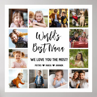 Póster El mejor Collage de fotos de 12 nietos del mundo
