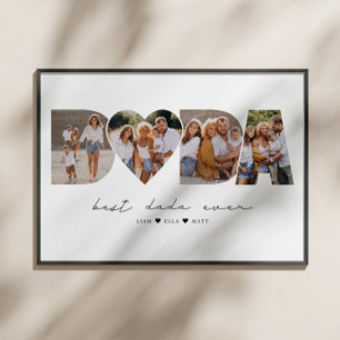 Póster El mejor Dada del Día del Primer Padre del Collage