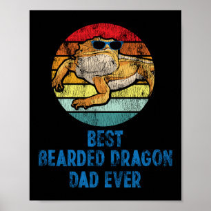 Póster El mejor Dragón de la Cabeza Papá Ever Retro Vinta