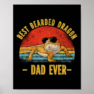 Póster El mejor Dragón de la Cabeza Papá Ever Retro Vinta