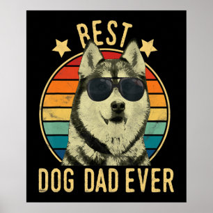 Póster El mejor padre del perro.   Regalo para papá husky