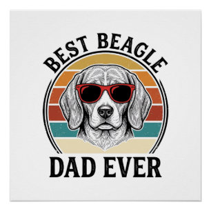 Póster El Mejor Papá Beagle de Todos los Tiempos Diseño d