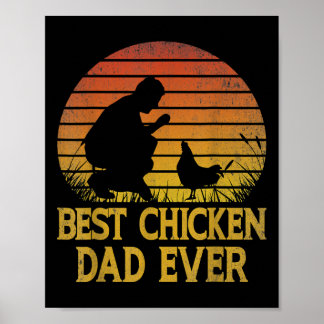 Póster El mejor papá de pollo vintage jamás Papá Pollo
