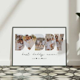 Póster El mejor papá del Collage de fotos moderno día del