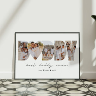 Póster El mejor papá del Collage de fotos moderno día del