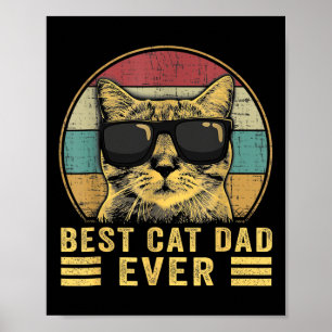Póster El mejor papá del gato del día del padre papá papá