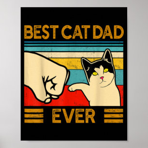 Póster El mejor papá del gato es siempre divertido papá d