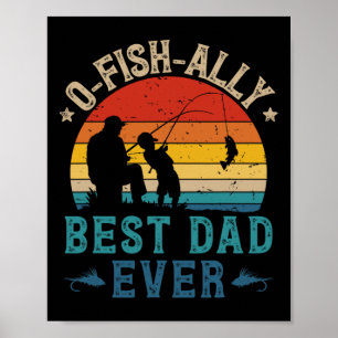 Póster El mejor papá pescando de todos los tiempos Oficia