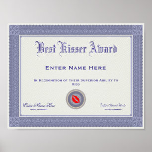 Póster El mejor premio del Kisser personalizado