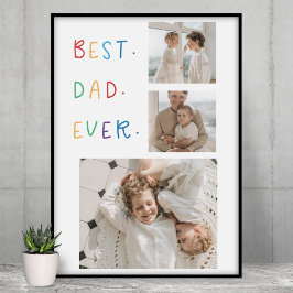 Póster El mejor regalo de papá de color de la foto modern
